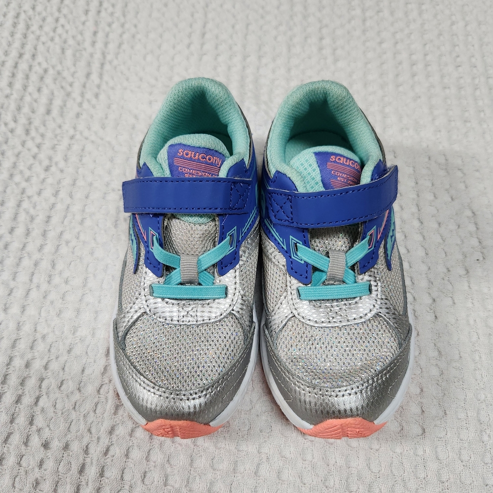Saucony Kids' Silver and Blue Sneakers
